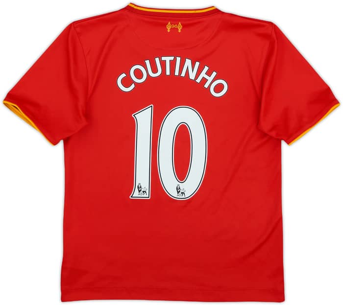 2016-17 Liverpool Home Shirt Coutinho #10 - 9/10 - (S.Boys)