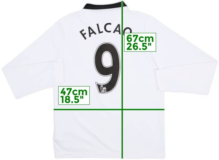 2014-15 Manchester United Away L/S Shirt Falcao #9 - 9/10 - (XL.Boys)