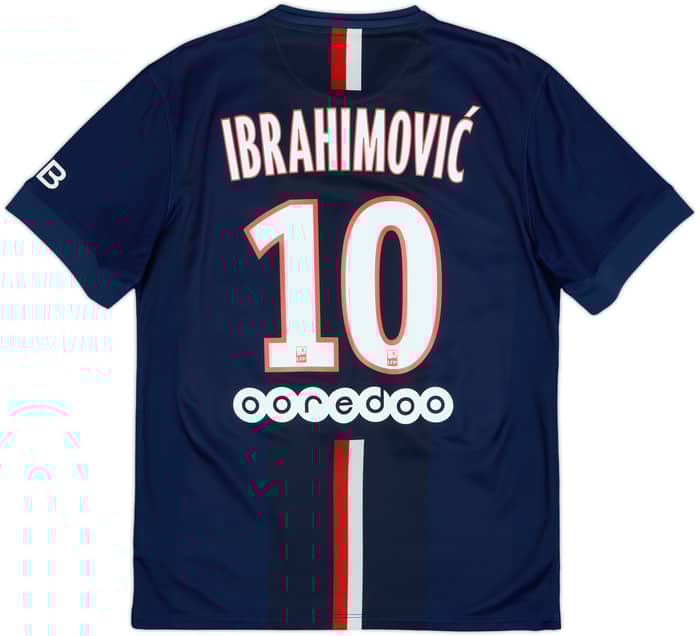 2014-15 Paris Saint-Germain Home Shirt Ibrahimovic #10 - 8/10 - (M)