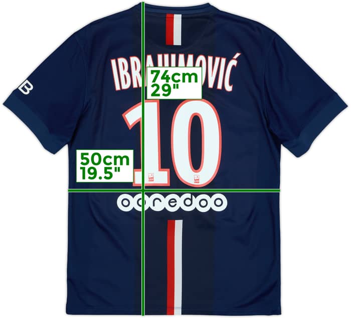 2014-15 Paris Saint-Germain Home Shirt Ibrahimovic #10 - 8/10 - (M)