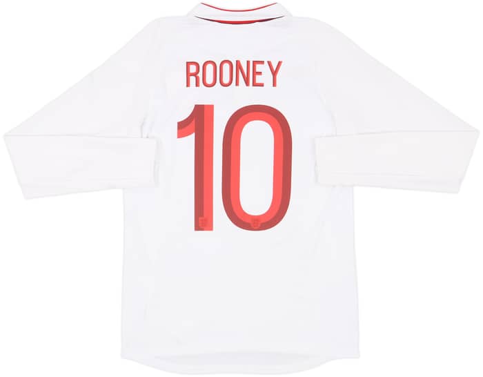 2012-13 England Home L/S Shirt Rooney #10 - 9/10 - (S)