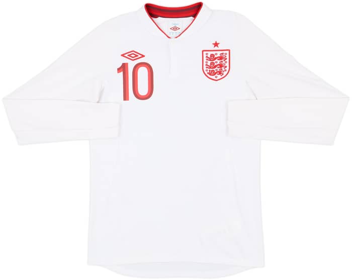 2012-13 England Home L/S Shirt Rooney #10 - 9/10 - (S)