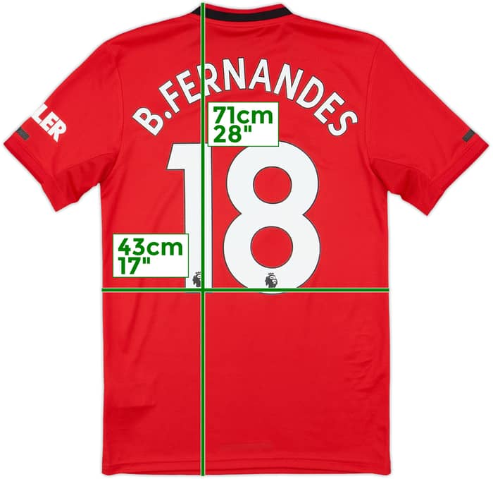 2019-20 Manchester United Home Shirt B.Fernandes #18 - 10/10 - (XS)