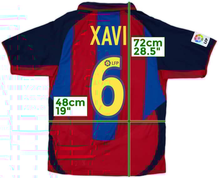 2003-04 Barcelona Home Shirt Xavi #6 - 7/10 - (S)