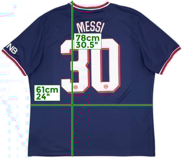 2021-22 Paris Saint-Germain Home Shirt Messi #30 - 9/10 - (XXL)