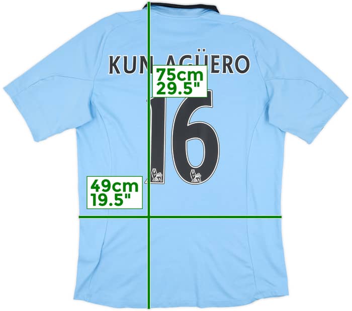 2012-13 Manchester City Home Shirt Kun Aguero #16 - 8/10 - (M)