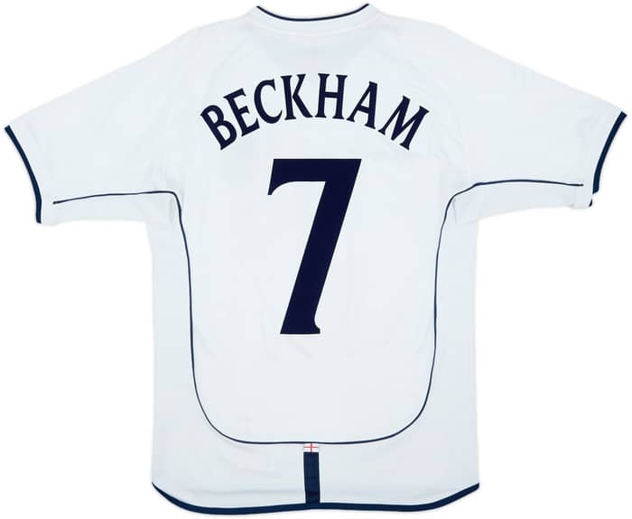 2001-03 England Home Shirt Beckham #7 - 6/10 - (S)