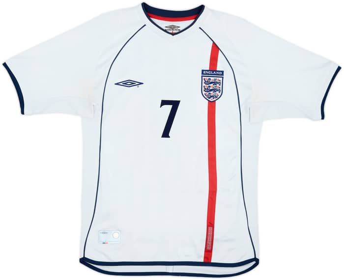 2001-03 England Home Shirt Beckham #7 - 6/10 - (S)