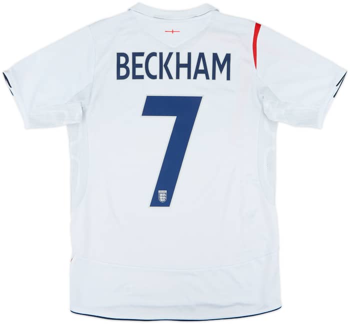 2005-07 England Home Shirt Beckham #7 - 6/10 - (S)