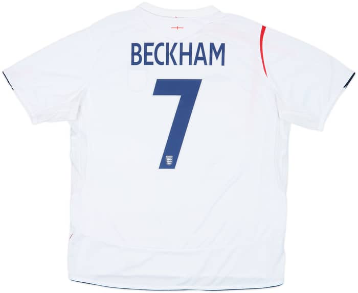 2005-07 England Home Shirt Beckham #7 - 6/10 - (XXL)