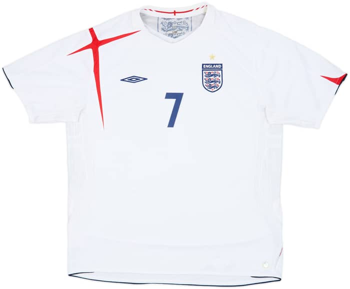 2005-07 England Home Shirt Beckham #7 - 6/10 - (XXL)