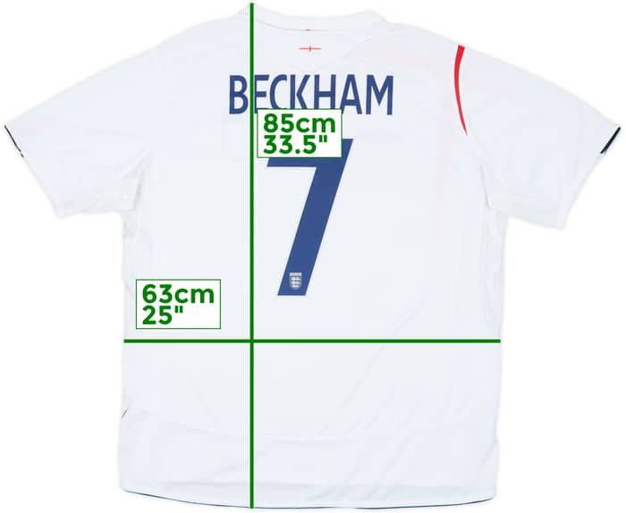 2005-07 England Home Shirt Beckham #7 - 6/10 - (XXL)
