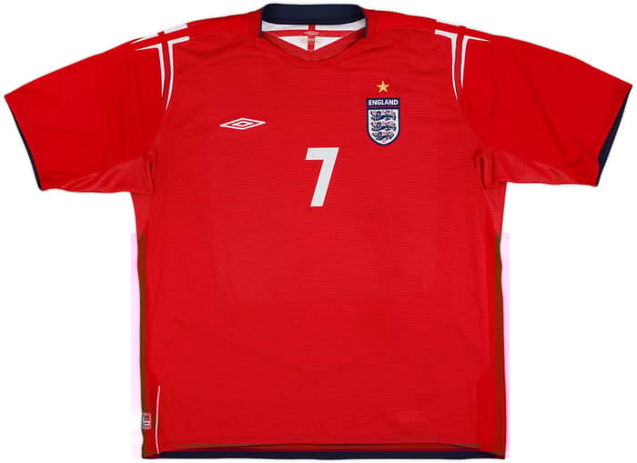 2004-06 England Away Shirt Beckham #7 - 9/10 - (3XL)