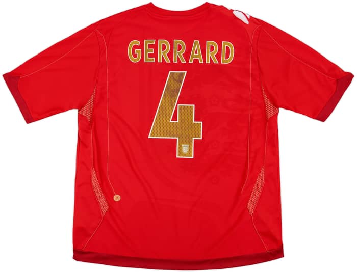 2006-08 England Away Shirt Gerrard #4 - 7/10 - (XL)