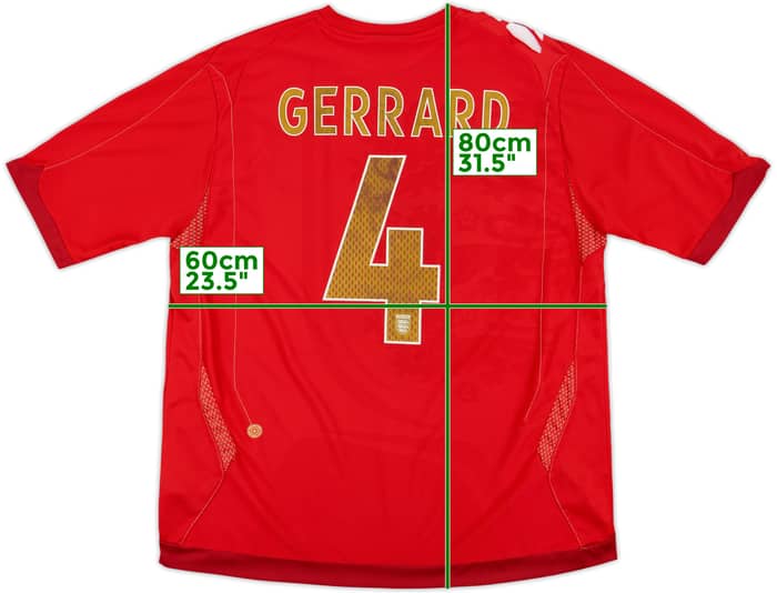 2006-08 England Away Shirt Gerrard #4 - 7/10 - (XL)