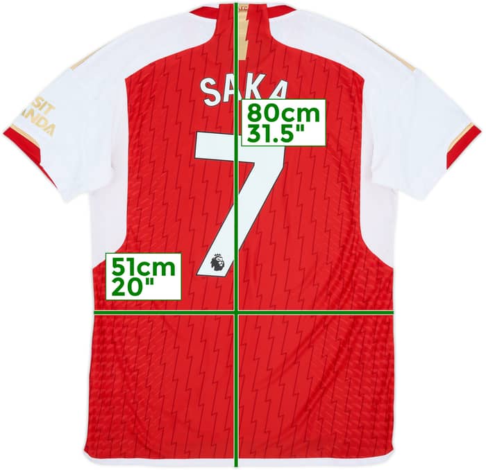 2023-24 Arsenal Authentic Home Shirt Saka #7 - 6/10 - (L)