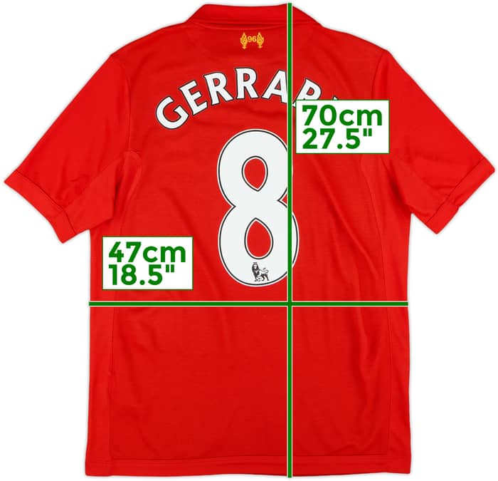2012-13 Liverpool Home Shirt Gerrard #8 - 8/10 - (XL.Boys)