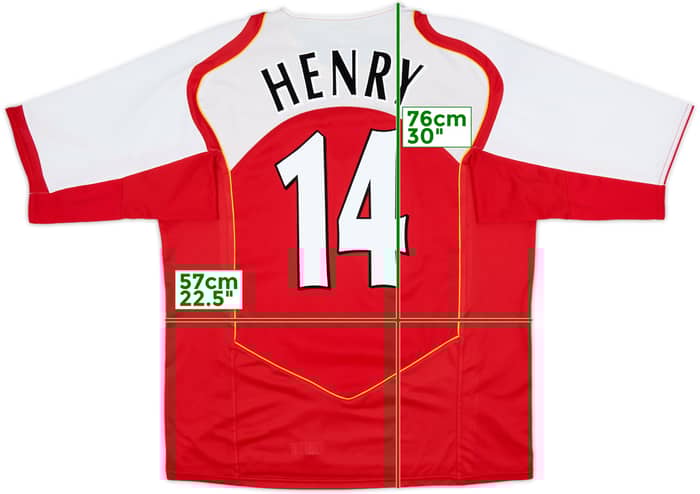 2004-05 Arsenal Home Shirt Henry #14 - 8/10 - (XL)