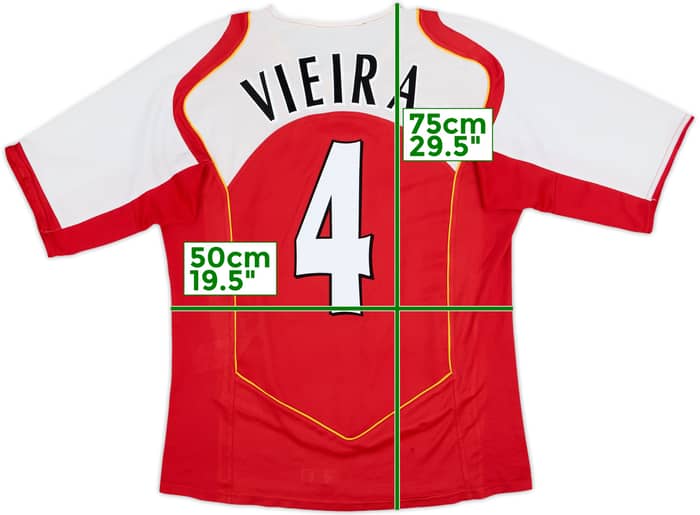 2004-05 Arsenal Home Shirt Vieira #4 - 8/10 - (M)
