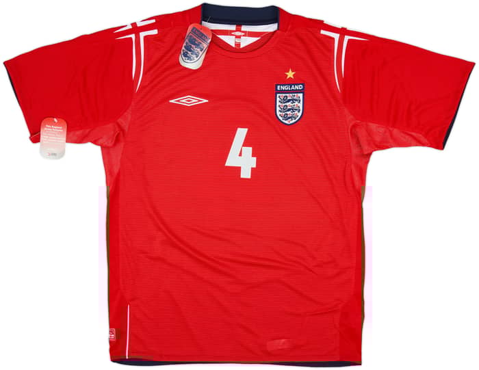 2004-06 England Away Shirt Gerrard #4 (L)