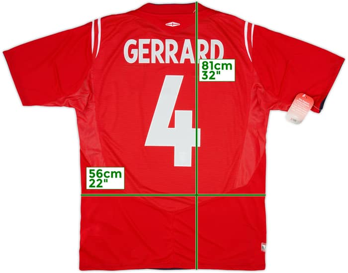 2004-06 England Away Shirt Gerrard #4 (L)