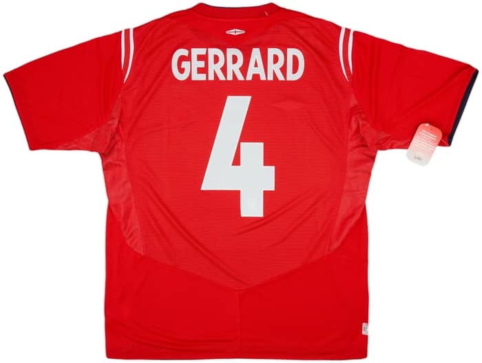 2004-06 England Away Shirt Gerrard #4 (XL)