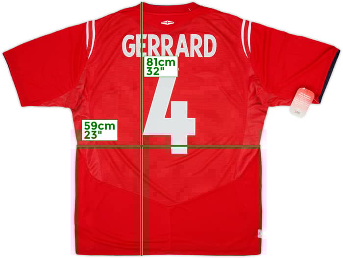 2004-06 England Away Shirt Gerrard #4 (XL)