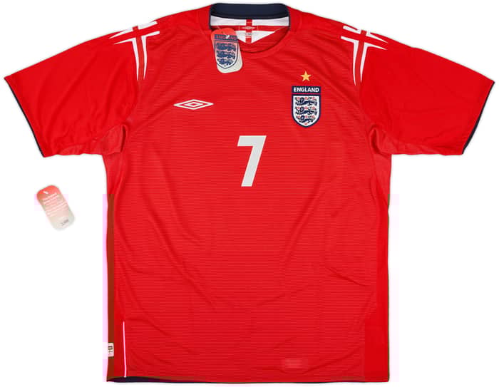 2004-06 England Away Shirt Beckham #7 (XL)