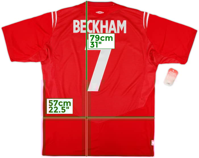 2004-06 England Away Shirt Beckham #7 (XL)