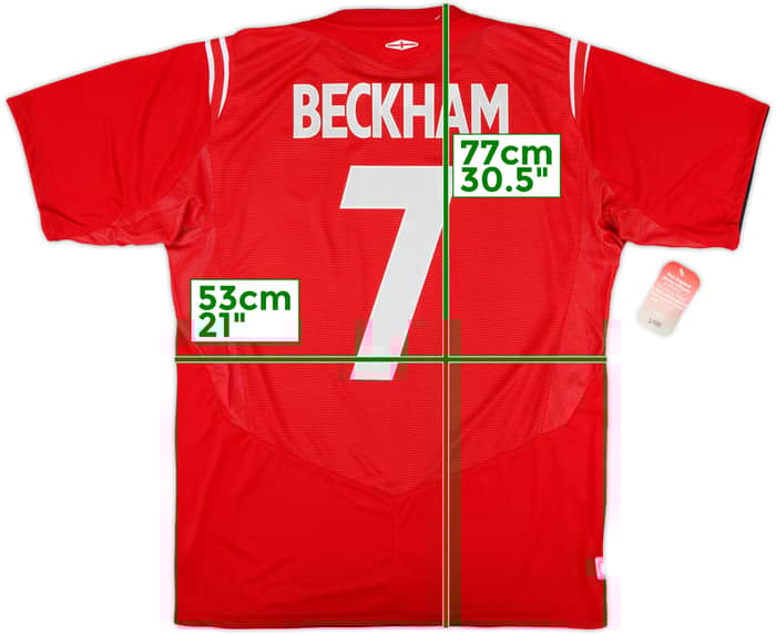2004-06 England Away Shirt Beckham #7 (L)