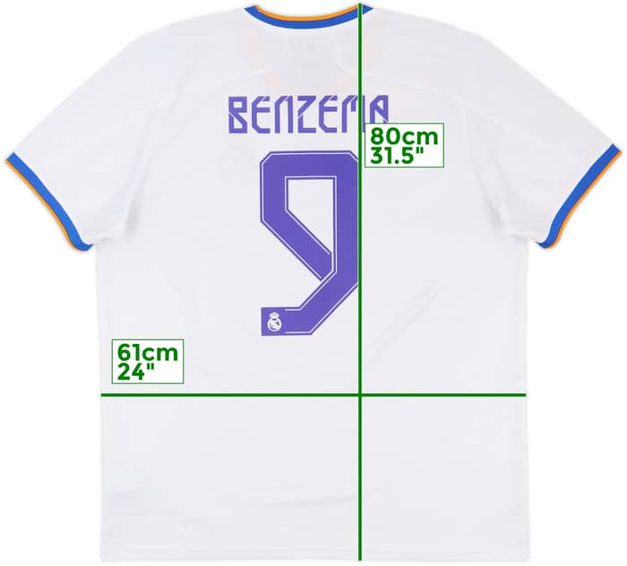 2021-22 Real Madrid Home Shirt Benzema #9 - 8/10 - (XL)