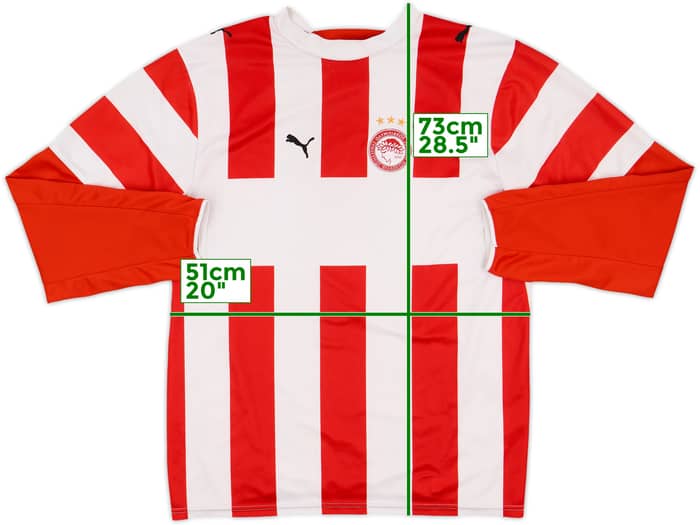 2006-07 Olympiakos Home L/S Shirt - 6/10 - (L)