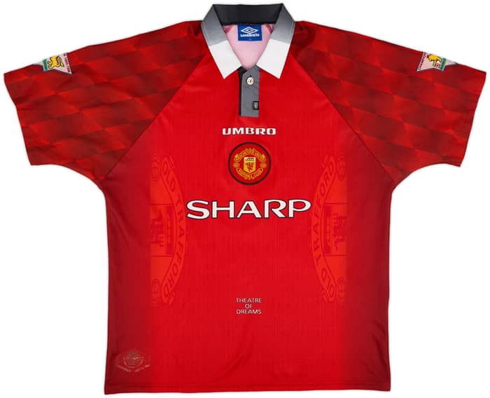 1996-98 Manchester United Home Shirt Cantona #7 - 8/10 - (XL)