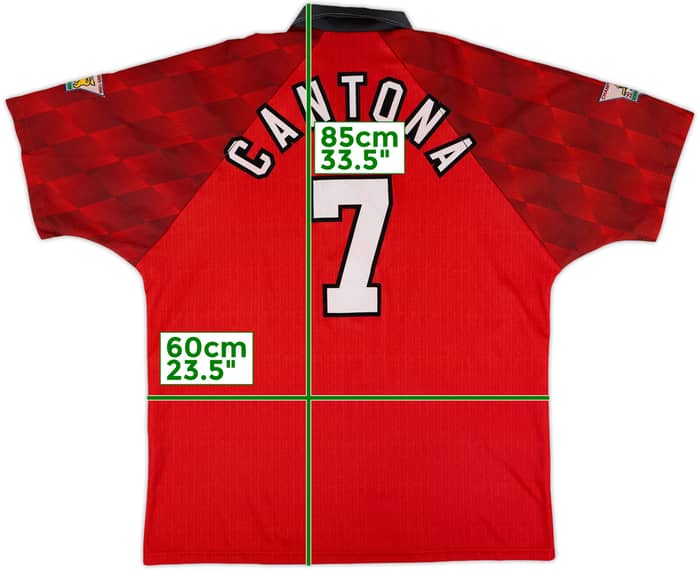 1996-98 Manchester United Home Shirt Cantona #7 - 8/10 - (XL)