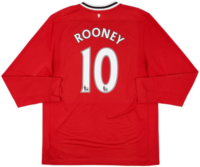 2011-12 Manchester United Home L/S Shirt Rooney #10 - 7/10 - (XL)