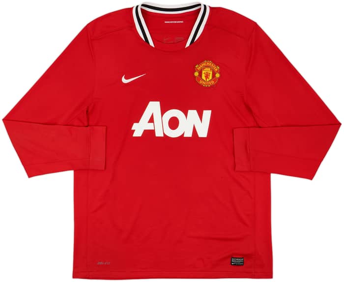 2011-12 Manchester United Home L/S Shirt Rooney #10 - 7/10 - (XL)