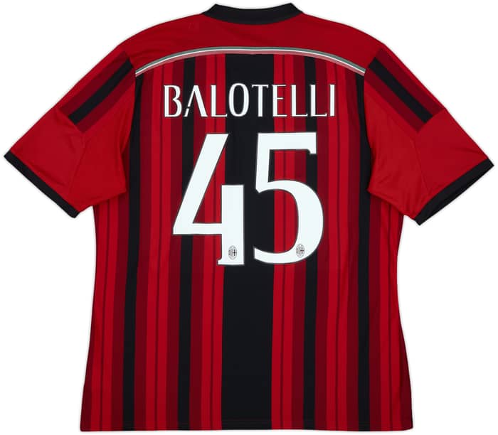 2014-15 AC Milan Home Shirt Balotelli #45 - 10/10 - (XL)