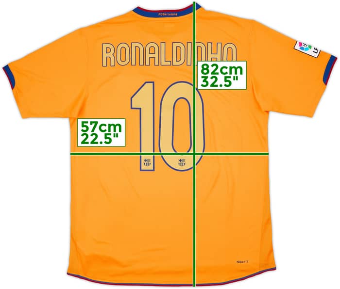 2006-08 Barcelona Away Shirt Ronaldinho #10 - 9/10 - (L)