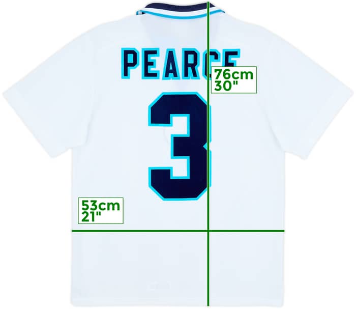 1995-97 England Home Shirt Pearce #3 - 8/10 - (M)