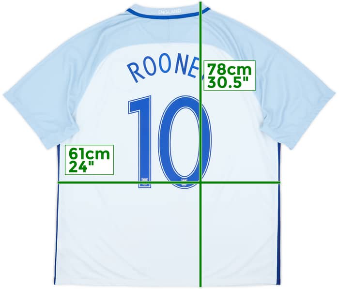 2016-17 England Home Shirt Rooney #10 - 7/10 - (XXL)