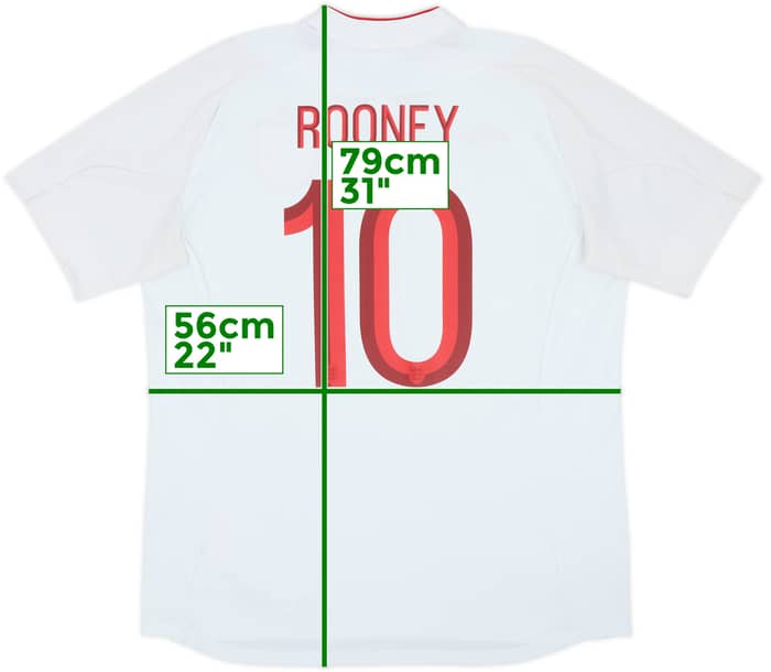 2012-13 England Home Shirt Rooney #10 - 6/10 - (XL)