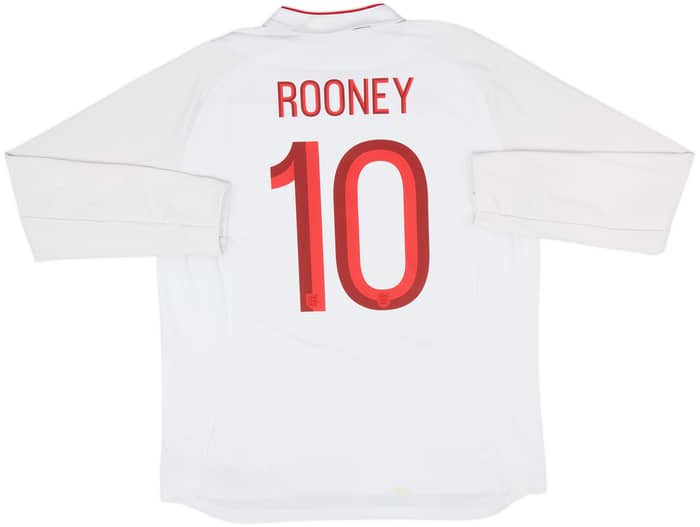 2012-13 England Home L/S Shirt Rooney #10 - 6/10 - (XL)