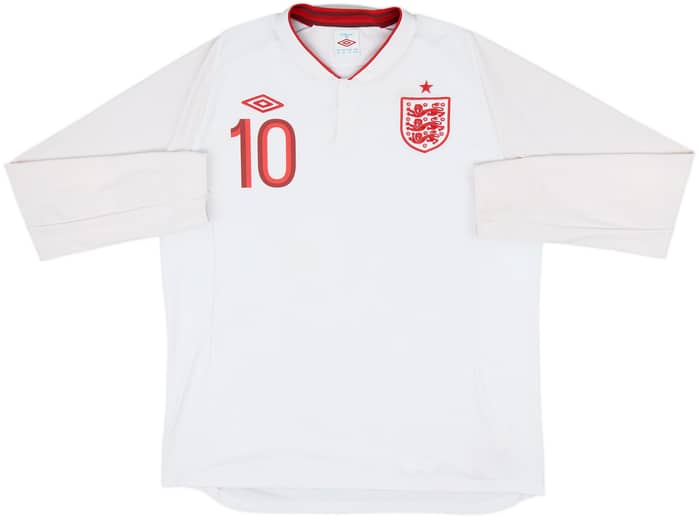 2012-13 England Home L/S Shirt Rooney #10 - 6/10 - (XL)