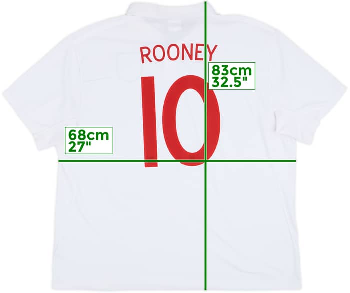 2009-10 England Home Shirt Rooney #10 - 10/10 - (4XL)