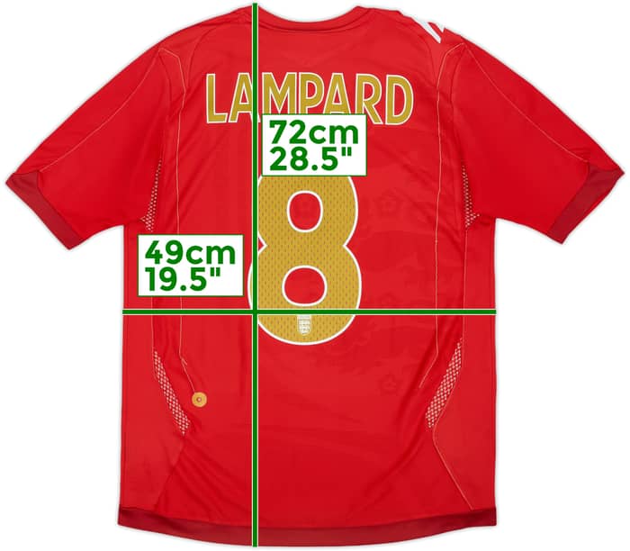 2006-08 England Away Shirt Lampard #8 - 7/10 - (S)