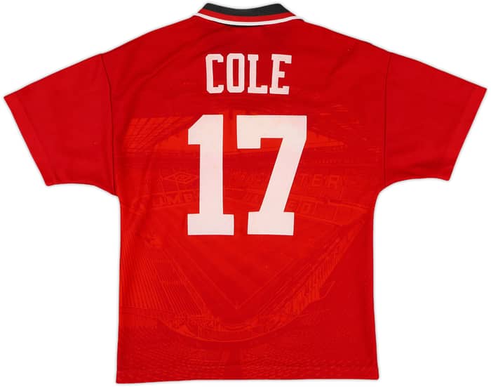 1994-96 Manchester United Home Shirt Cole #17 - 8/10 - (L.Boys)