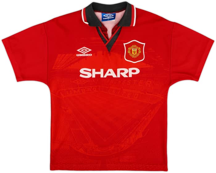 1994-96 Manchester United Home Shirt Cole #17 - 8/10 - (L.Boys)
