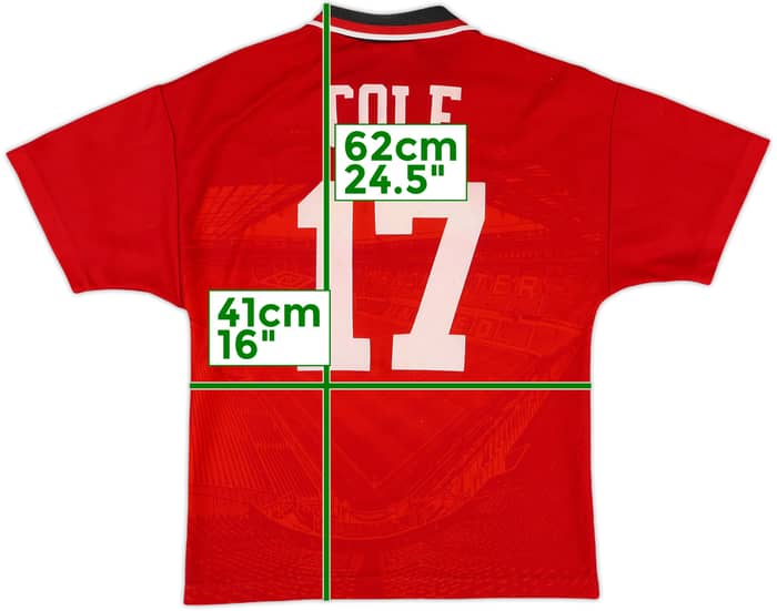 1994-96 Manchester United Home Shirt Cole #17 - 8/10 - (L.Boys)