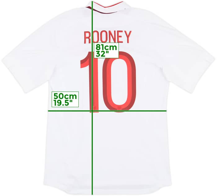 2012-13 England Home Shirt Rooney #10 - 7/10 - (M)