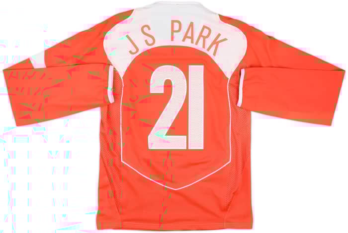 2004-06 South Korea Player Issue Home L/S Shirt J.S.Park #21 - 6/10 - (S)